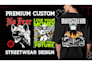 design a custom streetwear t shirt for your clothing brand, shopify store